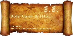 Blüttner Britta névjegykártya